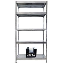 Scaffale in Metallo 5 Ripiani 120x40x195 cm – Portata Massima 260 Kg – Montaggio Facile – Grima