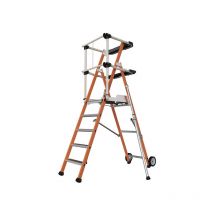 Scaletta a castello Isolante in fibra di vetro - Altezza max di lavoro 3.17m - 2272855