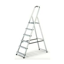SCALA ALLUMINIO DOMESTICA PIEGHEVOLE LEGGERA 6 GRADINI H 191cm 125 KG SALVASPAZIO 007dr