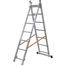 Scala A Due Elementi In Alluminio Dotata Di Stabilizzatore Di Base E Limitatore Di Altezza -2 X 12 Gradini