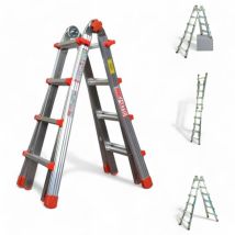 Scala multiuso alluminio versatile con gradini per lavori domestici e professionali leggera e pieghevole robusta e sicura - 5+5