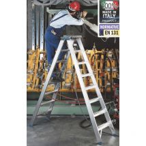 Scala Professionale a Cavalletto Con Parapetto In Alluminio, 5 Gradini Frigerio sca 6026/05