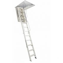 Echelle Direct - Scala retrattile acciaio 3.80m - Tramoggia 130 x 80 cm - ACI-QUA380/130-80