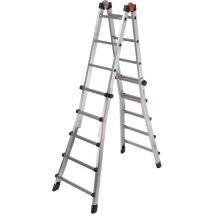 Scala Multifunzione Telescopica - Gierre Peppina - Modelli: All040 - 5+5 Gr - Aperta Cm 482h - 64x24x141h - Kg 14