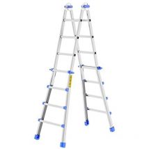 Colombo Scala eiffel 4+4 In Alluminio Altezza Massima 3,7 m Gradini Zigrinati Piedini Antisdrucciolevoli e Antiruggine