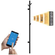 Scaldasalviette Elettrico 40 W Nero Radiatore Scaldasalviette Con 3 Ganci, Controllo Intelligente Wi-fi Termoarredo Elettrico Da Bagno 1525×65mm 