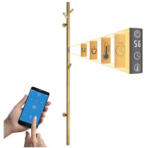 Scaldasalviette Elettrico 40 W Oro Radiatore Scaldasalviette Con 3 Ganci, Controllo Intelligente Wi-fi Termoarredo Elettrico Da Bagno 1525×65mm 
