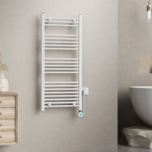 Adelya - Scaldasalviette Termoarredo Elettrico 120x50 Cm Bianco 500W Termostato Digitale Warm