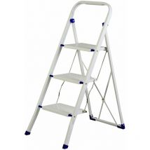 Scaletto Sgabello Richiudibile in Acciaio 3 Gradini Tosini Bianco
