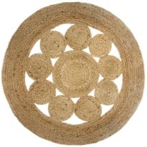 Scalpers - Alfombra de Yute Natural de 80 cm, color beige y con diseño Calado - 'home'