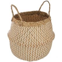 Scalpers - Cestino Pieghevole, colore naturale/bianco, 37,5x40 cm con intreccio in vimini - 'home' - Naturale/bianco