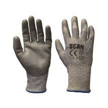 Scan - Grey pu Coated Cut 5 Gloves - l (Size 9) SCAGLOCUT5