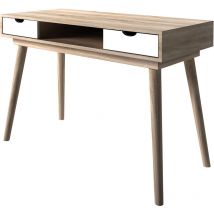 Scandi Desk Oak With White Drawers