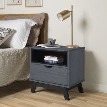 Mercers Furniture - Scandian Grey Bedside Cabinet