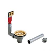 Scarico a cestello con troppopieno rettangolare, diametro 90mm colore gold 24 pearl