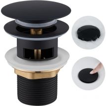 Scarico per lavabo senza troppopieno, scarico per lavabo Ulytid Clic Clac, standard universale-G 1¼, finitura nero opaco