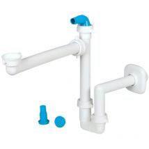 Scarico per lavabo, sifone salvaspazio con attacco per lavatrice, 32 mm