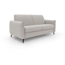Divani.store - Scarlet Canapé lit convertible en tissu coton mixte imperméable T19 175 cm (mat.120x197) creme