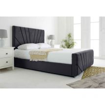 Scarlett Steel Plush Velvet King Bed Frame