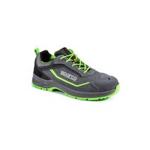 Sparco - scarpe da lavoro antinfortunistiche calzature di sicurezza Indy Felix S1PS N.42 Grigio/ Verde Fluo in pelle scamosciata traforata e rinforzi