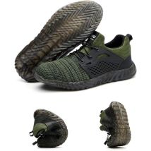 Scarpe Antinfortunistiche Da Uomo E Da Donna, Stivali Da Lavoro, Da Cantiere, Per L'Industria, Con Punta In Acciaio, Sportive, Eur Verde 44