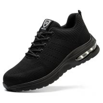 Scarpe antinfortunistiche Uomo Donna Sneaker antinfortunistica leggera Scarpa da lavoro comoda e traspirante con puntale in acciaio Nero Taglia 45