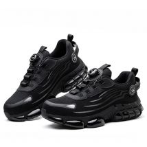 Scarpe protettive antiperforazione con punta in acciaio da uomo di grandi dimensioni con fibbia girevole, comode scarpe da ginnastica antiscivolo -43