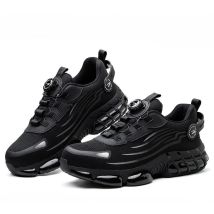 Rapanda - Scarpe protettive antiperforazione da uomo di grandi dimensioni con punta in acciaio e fibbia girevole, comode scarpe da ginnastica