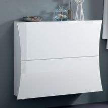 Scarpiera 2 ante 16 paia di scarpe design bianco lucido ingresso Arco S