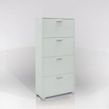 Scarpiera 4 Ribalte Mod. Quadrante Cm 70x29 H.154 Bianco Fiammato