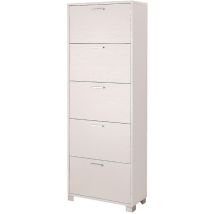 Sarmog – Scarpiera bianco fiammato per 30 paia di scarpe – MDF, 70 x 190 x 29 cm – Made in Italy