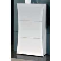 Scarpiera a 3 Ante Bianco Lucido Ribalta Mobile Moderno in Legno