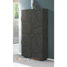 Zenzero Shop - Scarpiera a 4 ante con disegni geometrici in finitura Ardesia