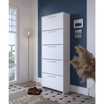 Scarpiera 5 ribalte mod. anja cm 69X28 h. 187 bianco