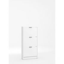 Bellahome - scarpiera bianca con 3 ante, 58x18x119 cm