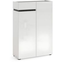 Levante - Scarpiera Bianca 80x34x115 Cm 2 Ante E Cassetto Soft-close