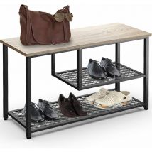 Scarpiera con Struttura in Metallo 3 Ripiani Portascarpe Design Minimal Nero