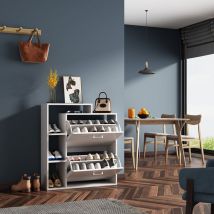 Livinity - Scarpiera da ingresso Tobias, Bianco, 80 x 90 cm, Vicco