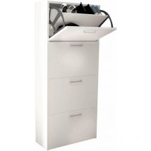 Scarpiera da interno a 4 ante con doppio scomparto in legno Anita - White