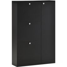 Scarpiera in Legno Nero 8 Scomparti 80x24x120 cm