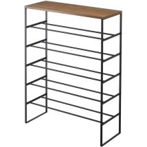 Scarpiera con 5 livelli legno e metallo nero Tower - L66 cm
