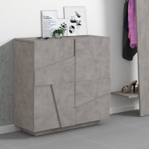 Ahd Amazing Home Design - Scarpiera ingresso 2 ante design moderno cemento 16 paia di scarpe Ping C16