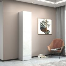 Scarpiera moderna 1 anta Poket in Bianco Lucido - Bianco