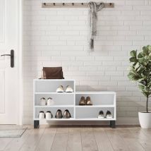 Scarpiera Bianca 102x36x60 cm in Legno Multistrato - Vidaxl