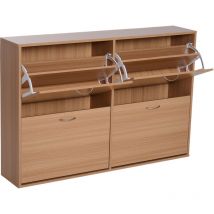 Scarpiera Salvaspazio Capacità 24 Paia Legno naturale 120x24x81 cm