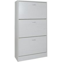 Scarpiera Salvaspazio Slim Da Ingrezzo 3 Ante Doppie A Ribalta Mobile Porta Scarpe Bianco 60x24x115h