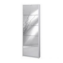 Iperbriko - Scarpiera slim con cinque ante a specchio Bianco Cenere 63x18x h190 cm