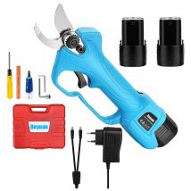 Sécateur Professionnel Sans Fil électrique,2 Pack Batterie au lithium rechargeable de 2000mAh, diamètre de coupe de 25 mm (0,98 pouce), pour arbre de