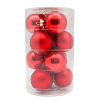 Palle di Natale in vetro rosse lucide e opache – Confezione da 12 – Diametro 6 cm – Decorazioni natalizie