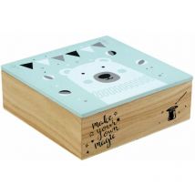 Scatola di legno quadrata Orso